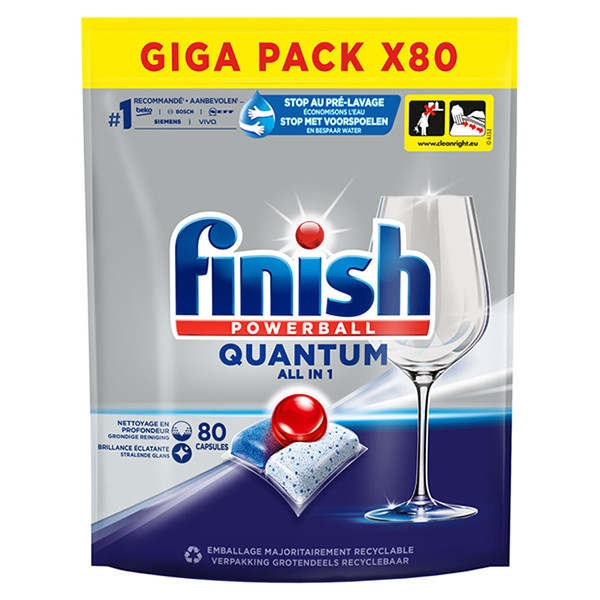 Finish Quantum All-in-1 Vaatwastabletten Regular (80 vaatwastabletten)  SFI01081 - 1