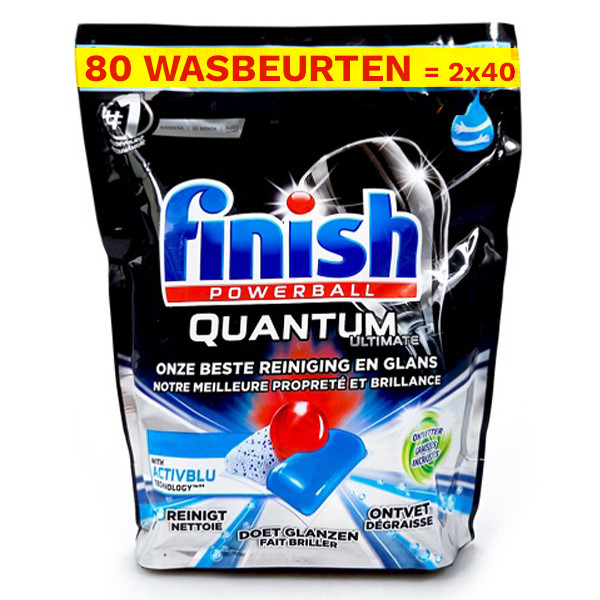 Finish Quantum Ultimate Powerball Vaatwastabletten (2 stuks - 80 vaatwasbeurten)  SFI01093 - 1