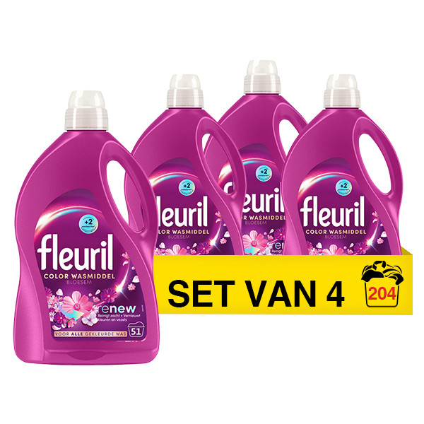 Fleuril Aanbieding: Fleuril Renew Bloesem vloeibaar wasmiddel 2,55 liter (4 flessen - 204 wasbeurten)  SFL00037 - 1