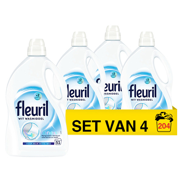 Fleuril Aanbieding: Fleuril Renew Wit vloeibaar wasmiddel 2,55 liter (4 flessen - 204 wasbeurten)  SFL00035 - 1