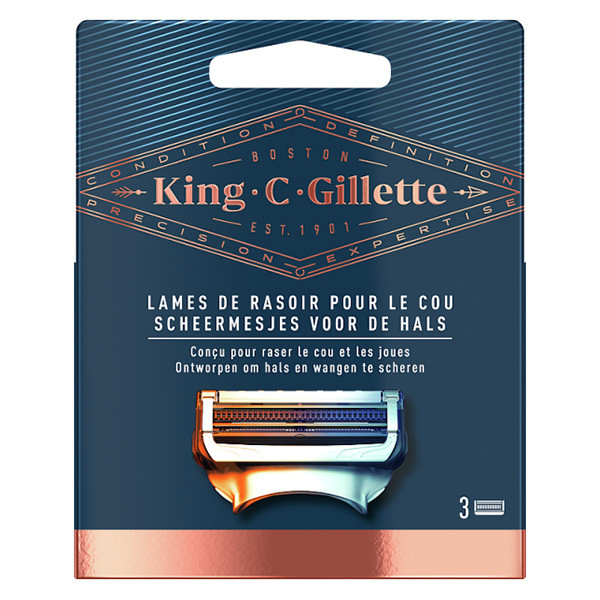 Gillette King C. scheermesjes voor de hals (3 stuks)  SGI00086 - 1