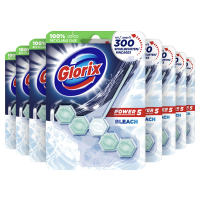 9 x&nbsp;Glorix toiletblok Power 5 Bleach 55 gram