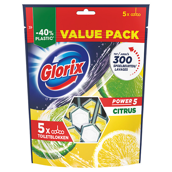 Glorix Power 5 Citrus Toiletblok (5 stuks)  SGL00072 - 1