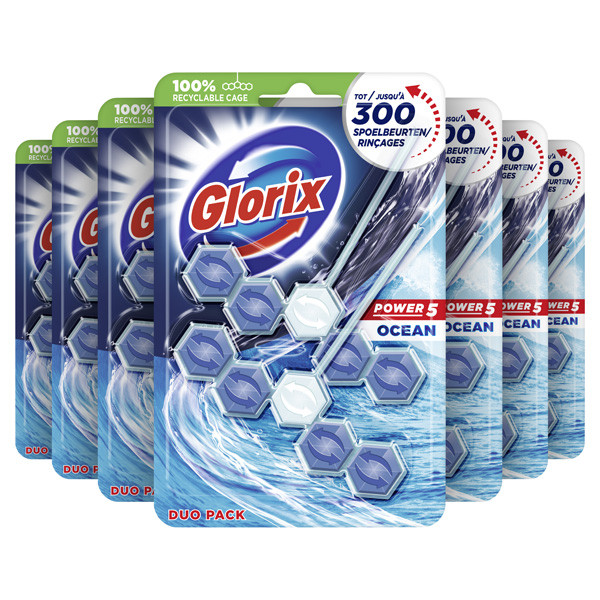 Glorix toiletblok Power 5 Ocean Duo 55 gram (7 duo-packs)  SGL00053 - 1