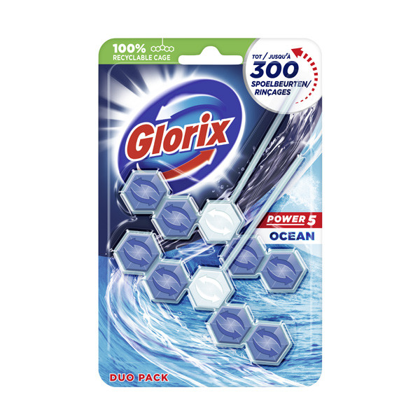 Glorix toiletblok Power 5 Ocean Duo (55 gram)  SGL00052 - 1
