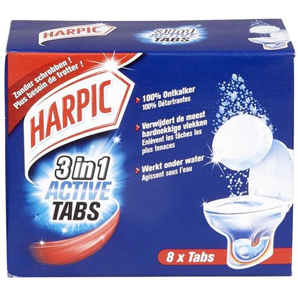 Harpic 3-in-1 Active Tabs 100% Ontkalker (8 tabletten)  SHA01004 - 1