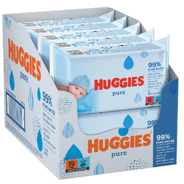Huggies billendoekjes | Pure | 99% water | 10x 56 stuks (560 doekjes)  SHU00043 - 1