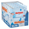 Huggies billendoekjes | Pure | 99% water | 18x 56 stuks (1008 doekjes)