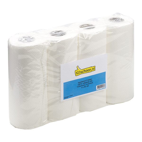 Keukenrol 2-laags | 4 x 50 vel | 123schoon huismerk  SDR02082 - 1