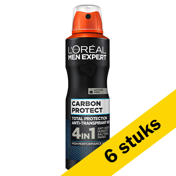 LOreal Aanbieding: 6x L'Oreal Men Expert Carbon Protect deodorant spray (150 ml)  SLO00195 - 1