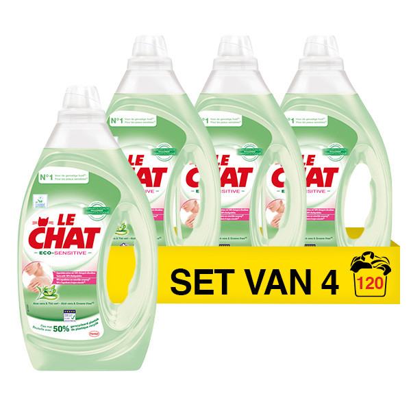 Le Chat Aanbieding: Le Chat Vloeibaar Wasmiddel Eco-Sensitive Gel 1600 ml (4 flessen - 120 wasbeurten)  SSC01094 - 1