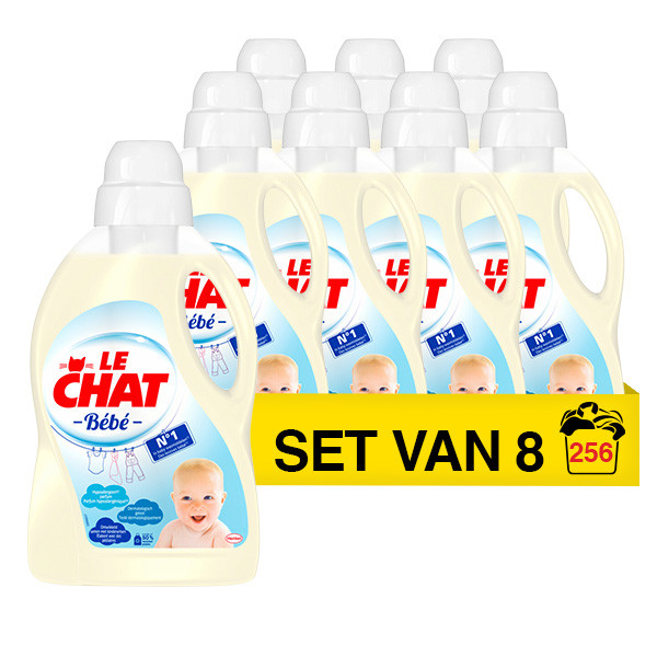 Le Chat Aanbieding: Le Chat Vloeibaar Wasmiddel Gel Bébé 1440 ml (8 flessen - 256 wasbeurten)  SSC01090 - 1