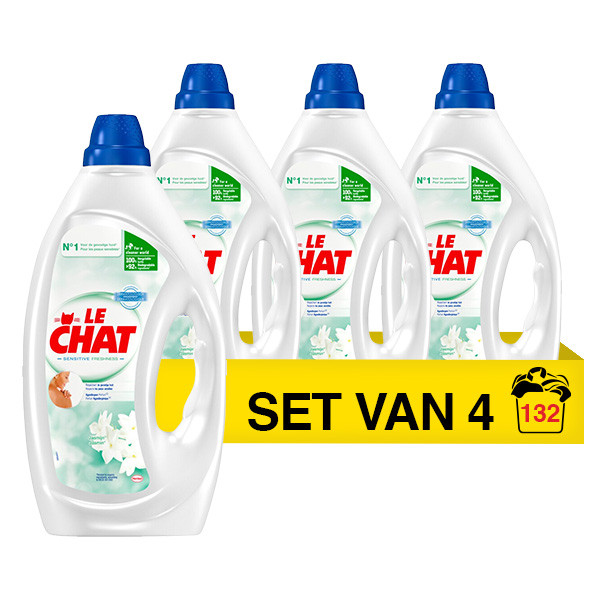 Le Chat Aanbieding: Le Chat Vloeibaar Wasmiddel Sensitive Freshness 1485 ml (4 flessen - 132 wasbeurten)  SSC01098 - 1