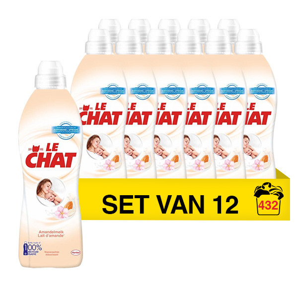 Le Chat Aanbieding: Le Chat Wasverzachter Almond Milk 1800 ml (12 flessen - 432 wasbeurten)  SSC01104 - 1