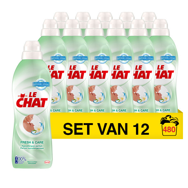Le Chat Aanbieding: Le Chat Wasverzachter Fresh & Care 880 ml (12 flessen - 480 wasbeurten)  SSC01088 - 1