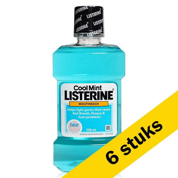 drinken Beperking Heb geleerd Aanbieding: 6x Listerine Cool Mint mondwater (250 ml) Listerine 123schoon.nl