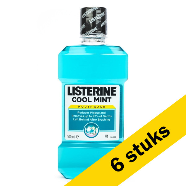 Listerine Aanbieding: 6x Listerine Cool Mint mondwater milde smaak (500 ml)  SLI00031 - 1