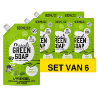 Marcel's Green Soap Aanbieding: Marcel's Green Soap afwasmiddel Basilicum en Vetiver navulling (6 zakken - 3000 ml)  SMA00258
