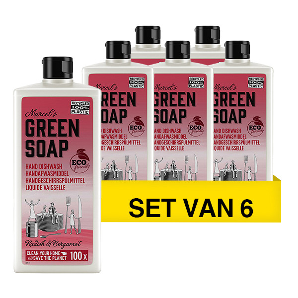 Marcel's Green Soap Aanbieding: Marcel's Green Soap afwasmiddel Radijs en Bergamot (6 flessen - 3000 ml)  SMA00101 - 1