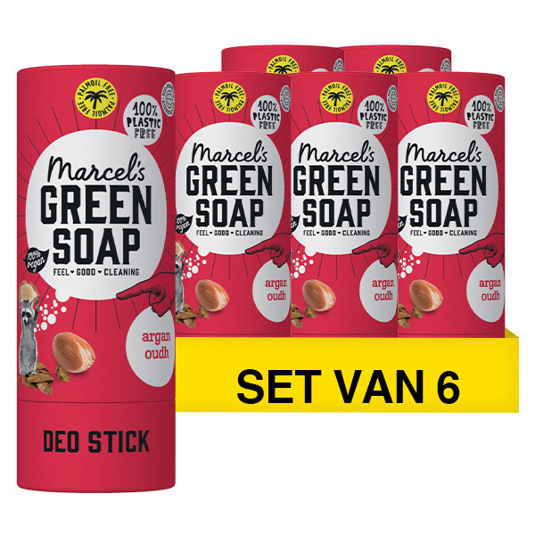 Marcel's Green Soap Aanbieding: Marcel's Green Soap deodorant stick Argan en Oudh (6 deodorants - 240 gram)  SMA00146 - 1