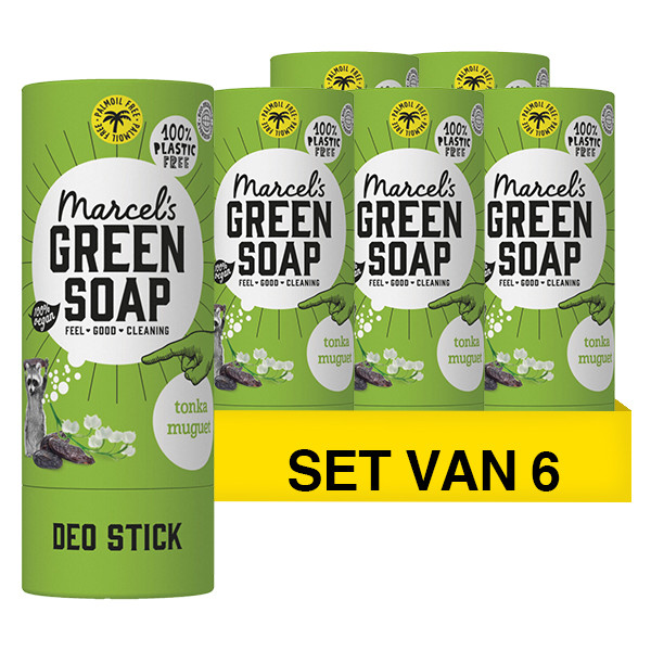 Marcel's Green Soap Aanbieding: Marcel's Green Soap deodorant stick Tonka en Muguet (6 deodorants - 240 gram)  SMA00145 - 1