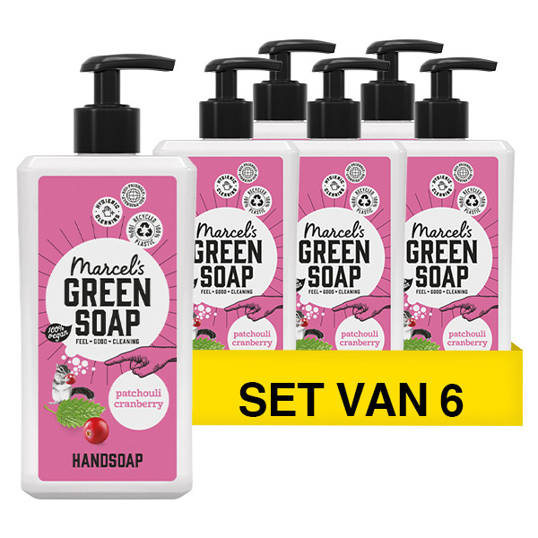 Marcel's Green Soap Aanbieding: Marcel's Green Soap handzeep Patchouli en Cranberry (6 flessen - 3000 ml)  SMA00115 - 1