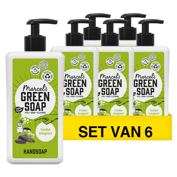 Marcel's Green Soap Aanbieding: Marcel's Green Soap handzeep Tonka en Muguet (6 flessen - 3000 ml)  SMA00117 - 1