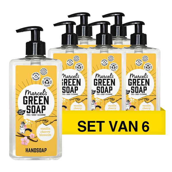 Marcel's Green Soap Aanbieding: Marcel's Green Soap handzeep Vanille en Kersenbloesem (6 flessen - 3000 ml)  SMA00284 - 1