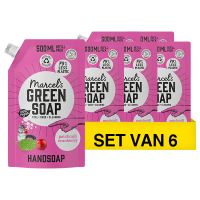 Marcel's Green Soap Aanbieding: Marcel's Green Soap handzeep navulling Patchouli en Cranberry (6 pakken - 3000 ml)  SMA00124