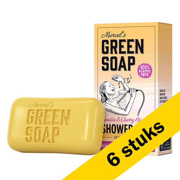 Marcel's Green Soap Aanbieding: Marcel's Green Soap shower bar Vanille en Kersenbloesem (6 zeepstukken - 900 gram)  SMA00141 - 1