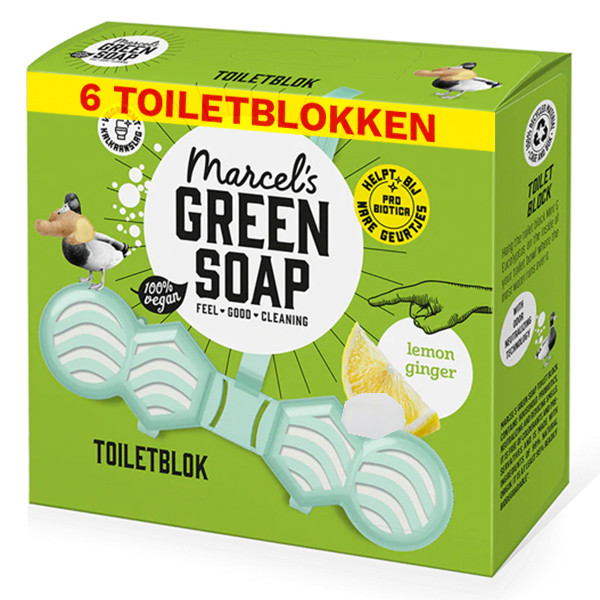 Marcel's Green Soap Aanbieding: Marcel's Green Soap toiletblok Citroen en Gember (8 toiletblokken - 35 gram)  SMA00264 - 1