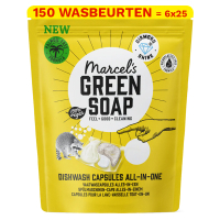 Marcel's Green Soap Aanbieding: Marcel's Green Soap vaatwas capsules All-In-One (4 pakken - 100 wasbeurten)  SMA00262