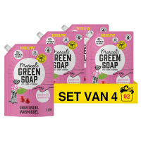 Marcel's Green Soap Aanbieding: Marcel's Green Soap wasmiddel Patchouli en Cranberry navulling (4 pakken - 92 wasbeurten)  SMA00274
