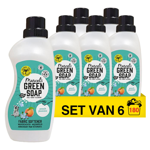 Marcel's Green Soap Aanbieding: Marcel's Green Soap wasverzachter Perzik en Jasmijn (6 flessen - 180 wasbeurten)  SMA00280 - 1