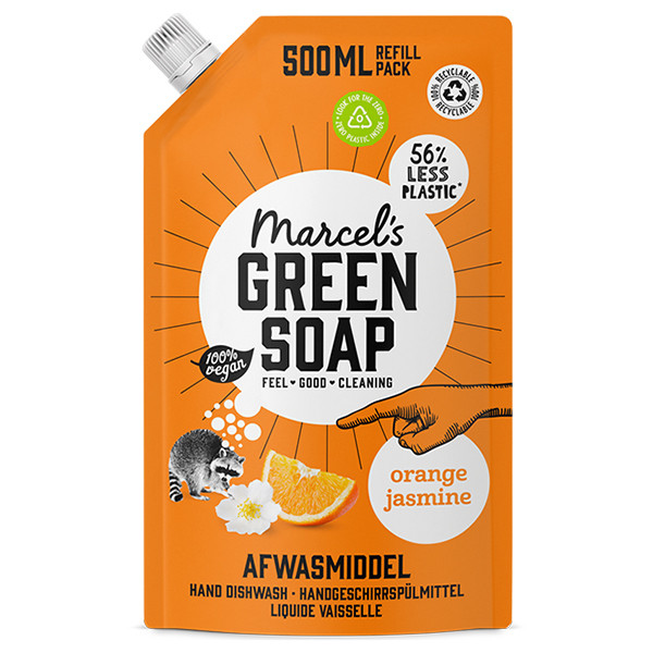 Marcel's Green Soap afwasmiddel Sinaasappel en Jasmijn navulling (500 ml)  SMA00259 - 1