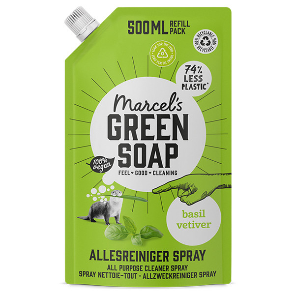 Marcel's Green Soap allesreiniger spray Basilicum en Vetiver navulling (500 ml)  SMA00247 - 1