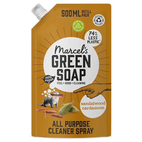 Marcel's Green Soap allesreiniger spray Sandelhout en Kardemom navulling (500 ml)  SMA00251 - 1