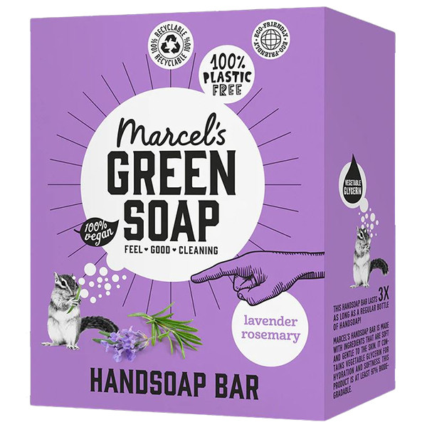 Marcel's Green Soap handzeep bar Lavendel en Rozemarijn (90 gram)  SMA00285 - 1