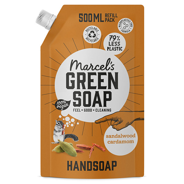 Marcel's Green Soap handzeep navulling Sandelhout en Kardemon (500 ml)  SMA00042 - 1
