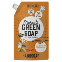 Marcel's Green Soap handzeep navulling Sandelhout en Kardemon (500 ml)
