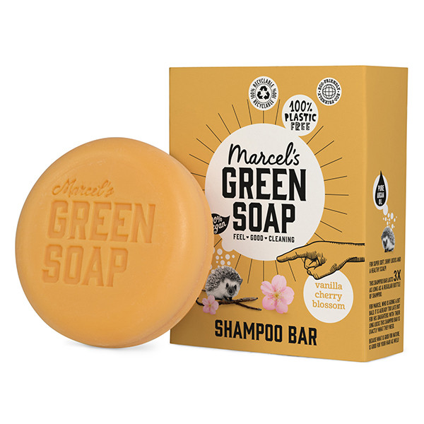 Marcel's Green Soap shampoo bar Vanille en Kersenbloesem (90 gram)  SMA00069 - 1