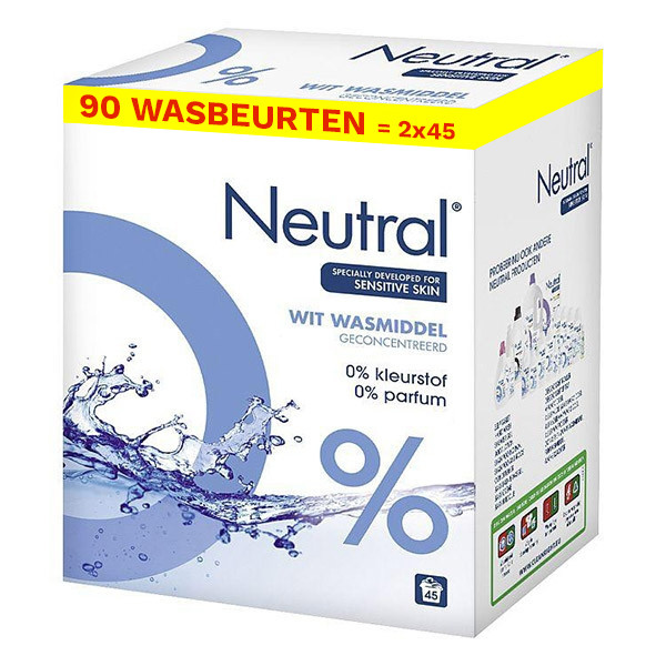 leven stoel Hysterisch Aanbieding: Neutral waspoeder wit 3kg (2 dozen - 90 wasbeurten) Neutral  123schoon.nl