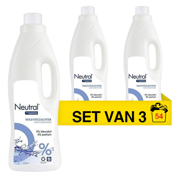 Neutral Aanbieding: Neutral wasverzachter 750 ml (3 flessen - 54 wasbeurten)  SNE01007 - 1
