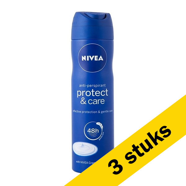 hoog Rimpels leven Aanbieding: 3x Nivea deodorant spray Protect & Care (150 ml) Nivea  123schoon.nl