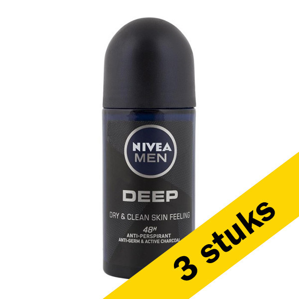 Nivea Aanbieding: 3x Nivea deoroller Deep (50 ml)  SNI05254 - 1