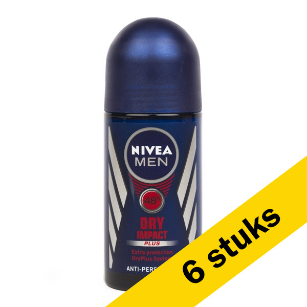 Nivea Aanbieding: 6x Nivea deoroller Dry Impact Plus for men (50 ml)  SNI06062 - 1