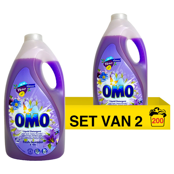 Omo vloeibaar wasmiddel Lavender 5 liter (2 flessen - 200 wasbeurten)  SOM00066 - 1