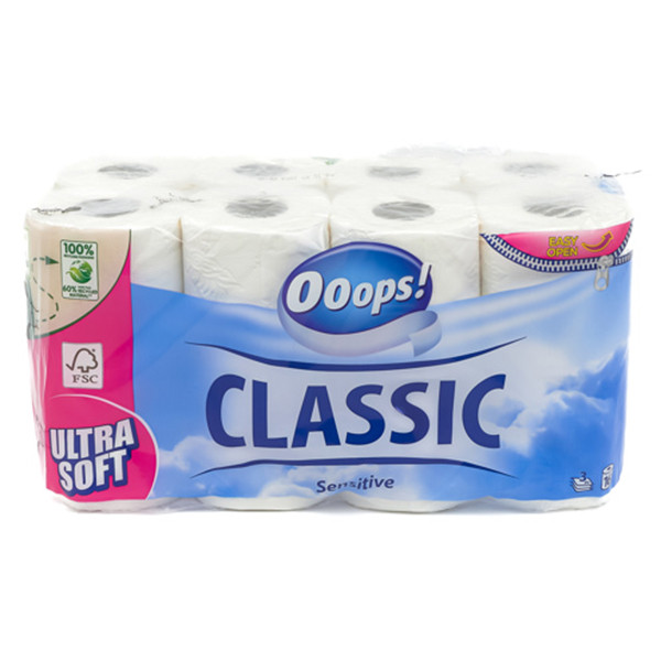 Ooops! Classic Sensitive Toiletpapier 3-laags  (16 rollen)  SOO00001 - 1