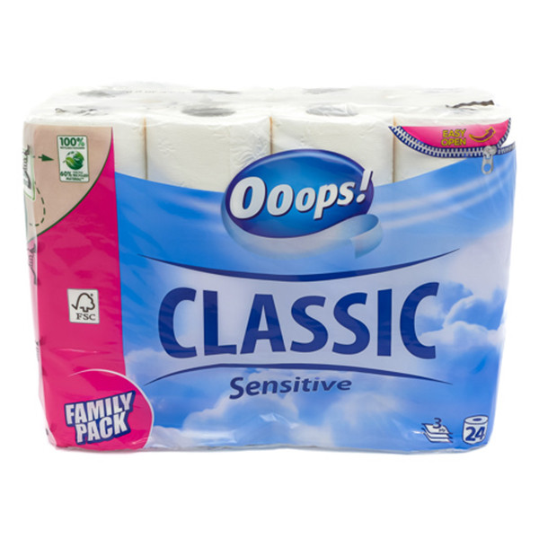 Ooops! Classic Sensitive Toiletpapier 3-laags (24 rollen)  SOO00002 - 1