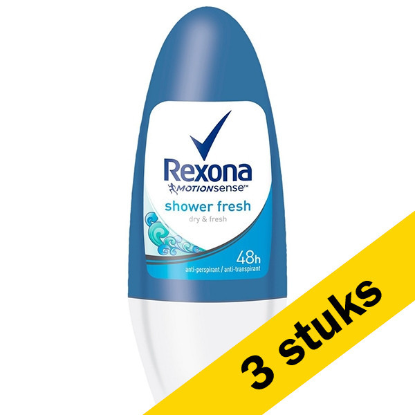 Rexona Aanbieding: 3x Rexona deoroller Shower Fresh (50 ml)  SRE00097 - 1